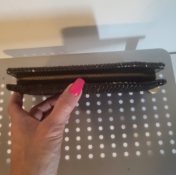 VINTAGE BLACK SEQUENCE/GLITTER WALLET/CLUTCH - Picture 5 of 9